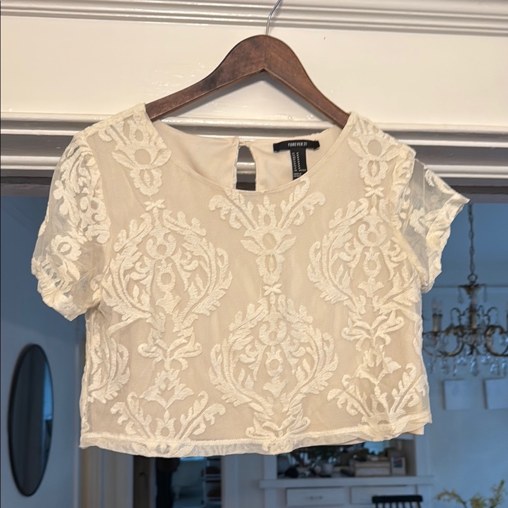 Forever 21 Cream Lace Blouse